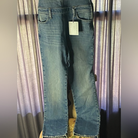 FRAME DENIM Straight Leg Distressed Suspenders Overalls ROADIES Blue - Picture 8 of 16